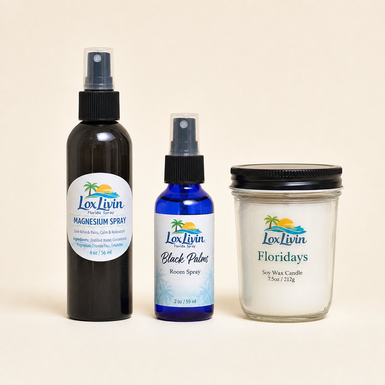 Night Reset Self-Care Gift Pack with soy candle, magnesium spray, and room spray

